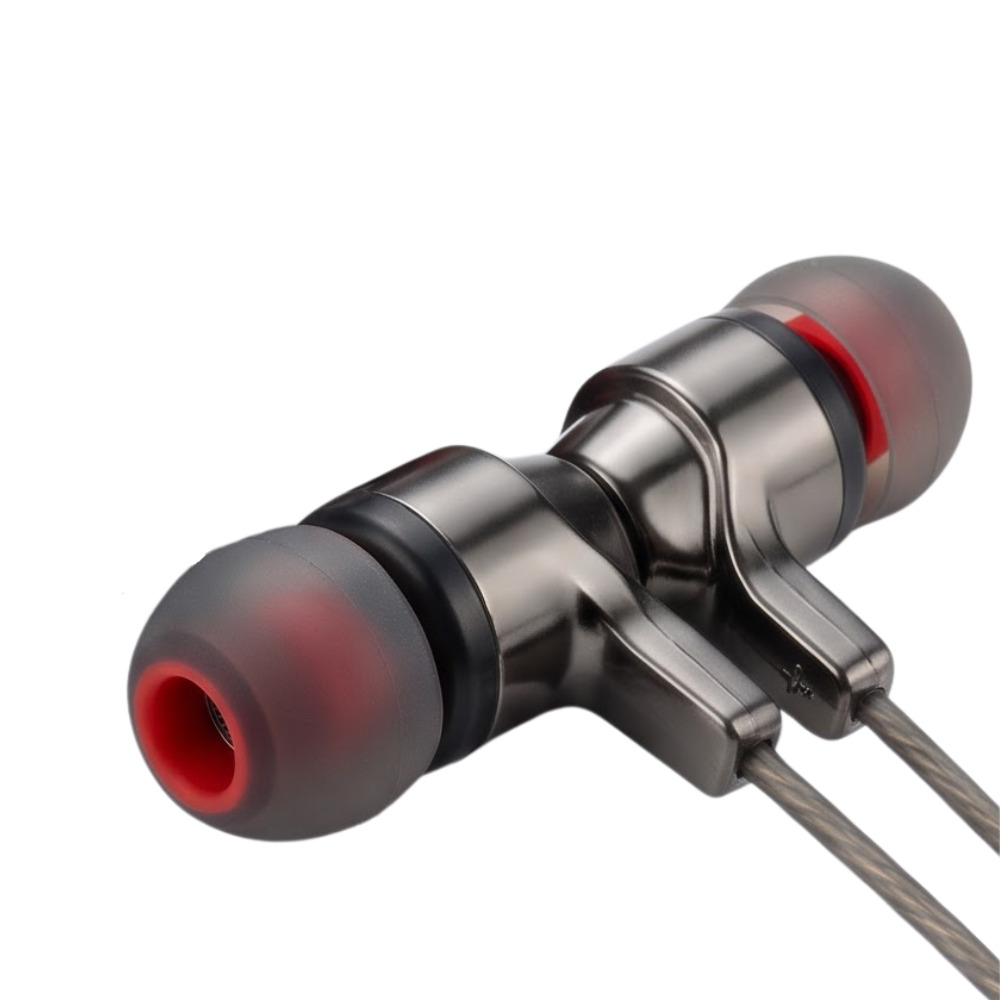 GrunX Type C Wired Headphones Metal Earbuds Close-Up