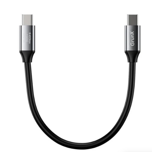 USB4 USB-C to USB-C Short Cable in black with aluminum alloy connectors supporting data transfer 3.4A charging and 8K video output