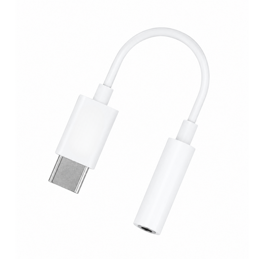 GrunX white USB Type-C to 3.5mm headphone jack adapter cable for Android smartphones