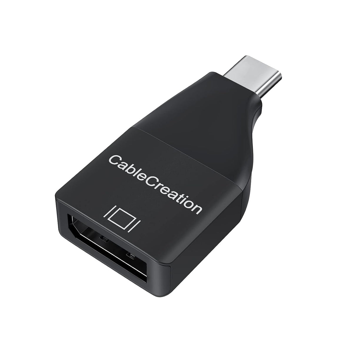 A black USB-C to HDMI adapter cable by CableCreation, shown at an angle on a solid white background.
