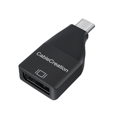 A black USB-C to HDMI adapter cable by CableCreation, shown at an angle on a solid white background.