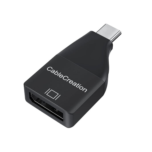 A black USB-C to HDMI adapter cable by CableCreation, shown at an angle on a solid white background.
