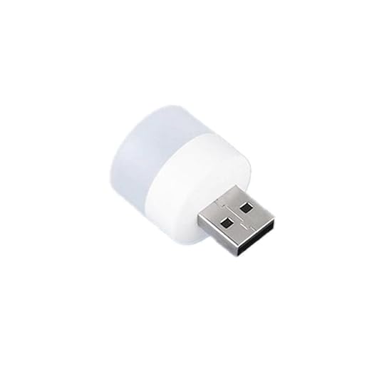 GRUNX USB mini LED night light white compact plug-in portable lamp front view