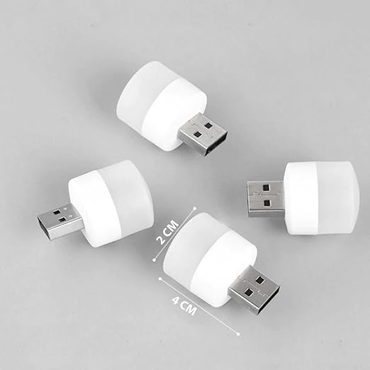 GRUNX USB mini night light size 2cm x 4cm compact LED plug lamp pack of four white