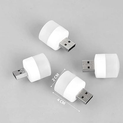 GRUNX USB mini night light size 2cm x 4cm compact LED plug lamp pack of four white