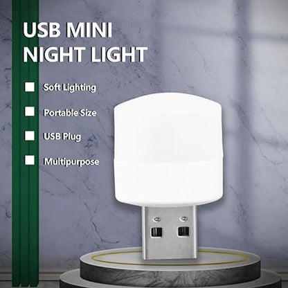 GRUNX USB mini night light soft lighting portable multipurpose plug-in LED lamp white