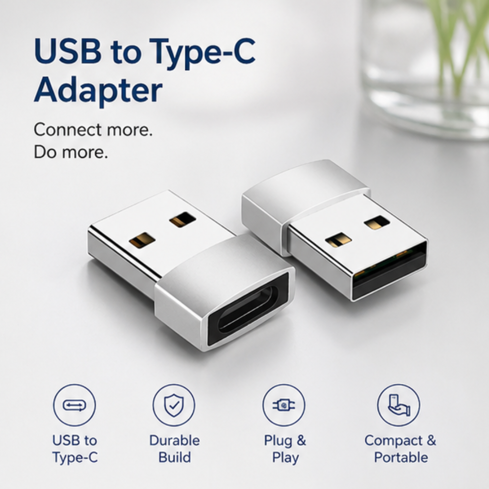 USB-C to USB 3.0 OTG Adapter compatible with laptop charger power bank car charger and wall adapter
