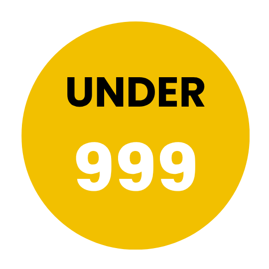 GrunX “Under 999 rupees” yellow circular badge for mobile accessories priced under ₹999