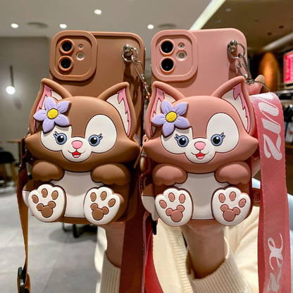 GRUNX Valentine 3D Fox cartoon crossbody wallet iPhone 13 13 Plus 13 Pro 13 Pro Max case for women and girls India