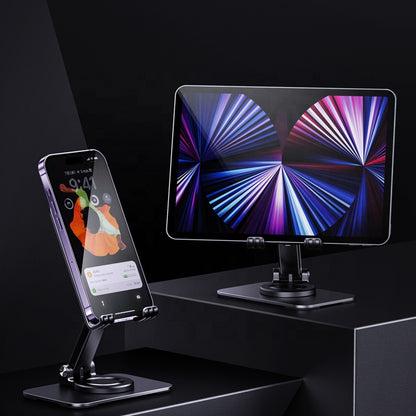 Portable GRUNX phone and tablet holder on study desk for students and professionals