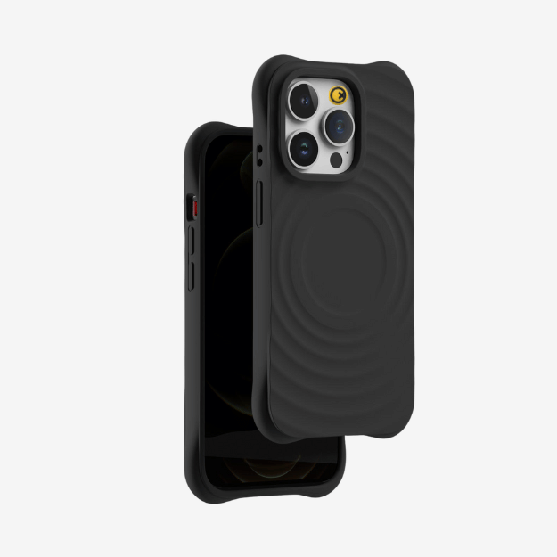 GRUNX Wave black liquid silicone iPhone case in hand Indian professional everyday use