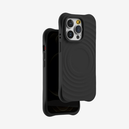 GRUNX Wave black liquid silicone iPhone case in hand Indian professional everyday use