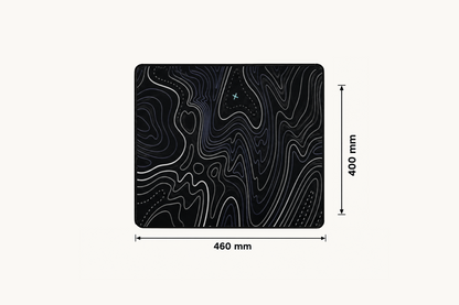 Extended XXL mouse pad with topographic design measuring (46x40cm) 460 x 400 mm for full desk coverage