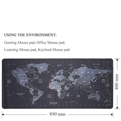 XXL world map gaming mouse pad product dimensions 890mm x 400mm for gaming office learning and keyboard desk mat use