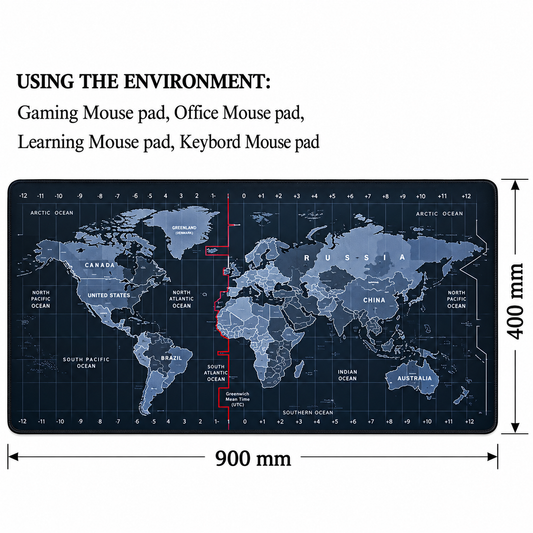 XXXXL world map gaming mouse pad product dimensions 900 x 400 mm for gaming office learning and keyboard desk mat use