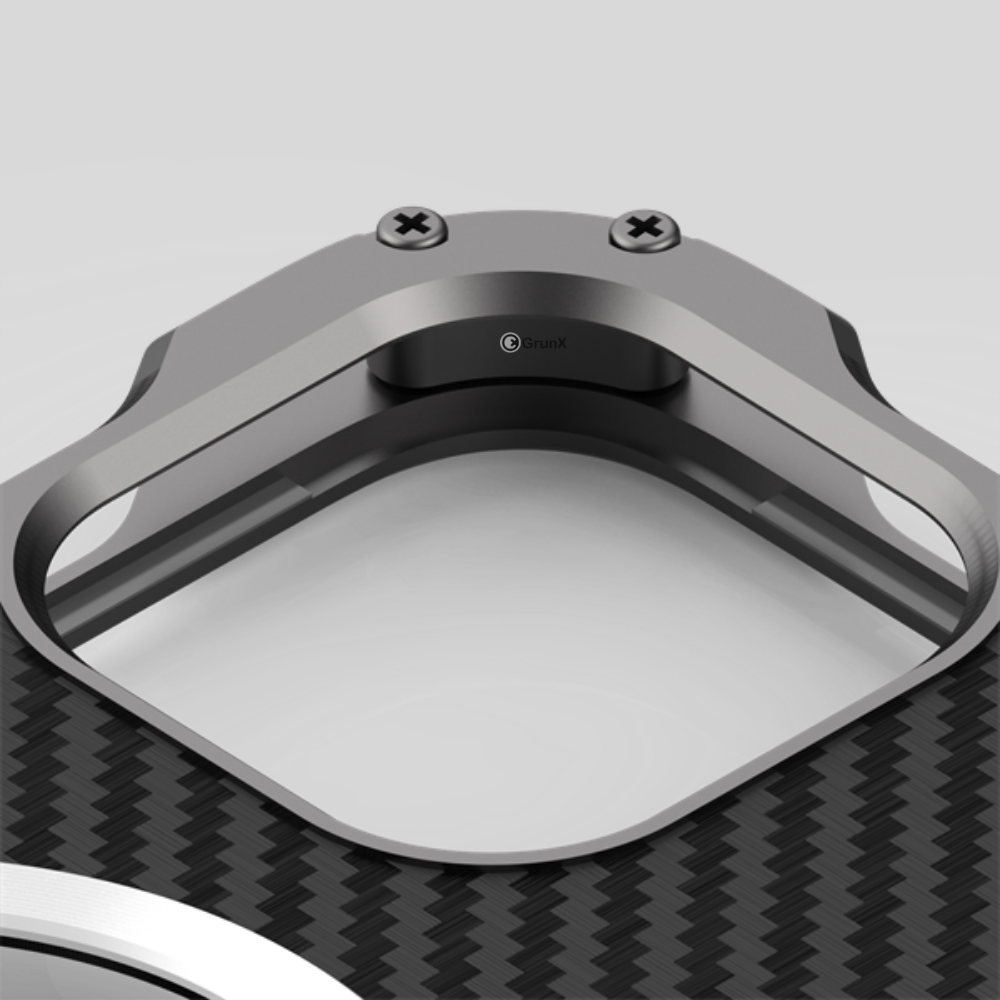 Close-up GRUNX Xman aluminum alloy frame visible screws heavy-duty metal construction iPhone 15 Pro India