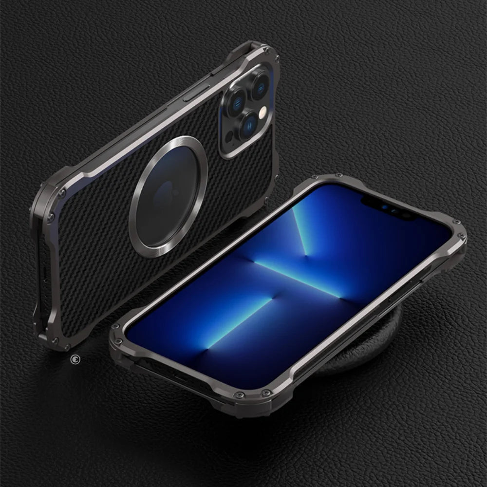 GRUNX Xman aluminum alloy carbon fiber iPhone case slim profile side view India