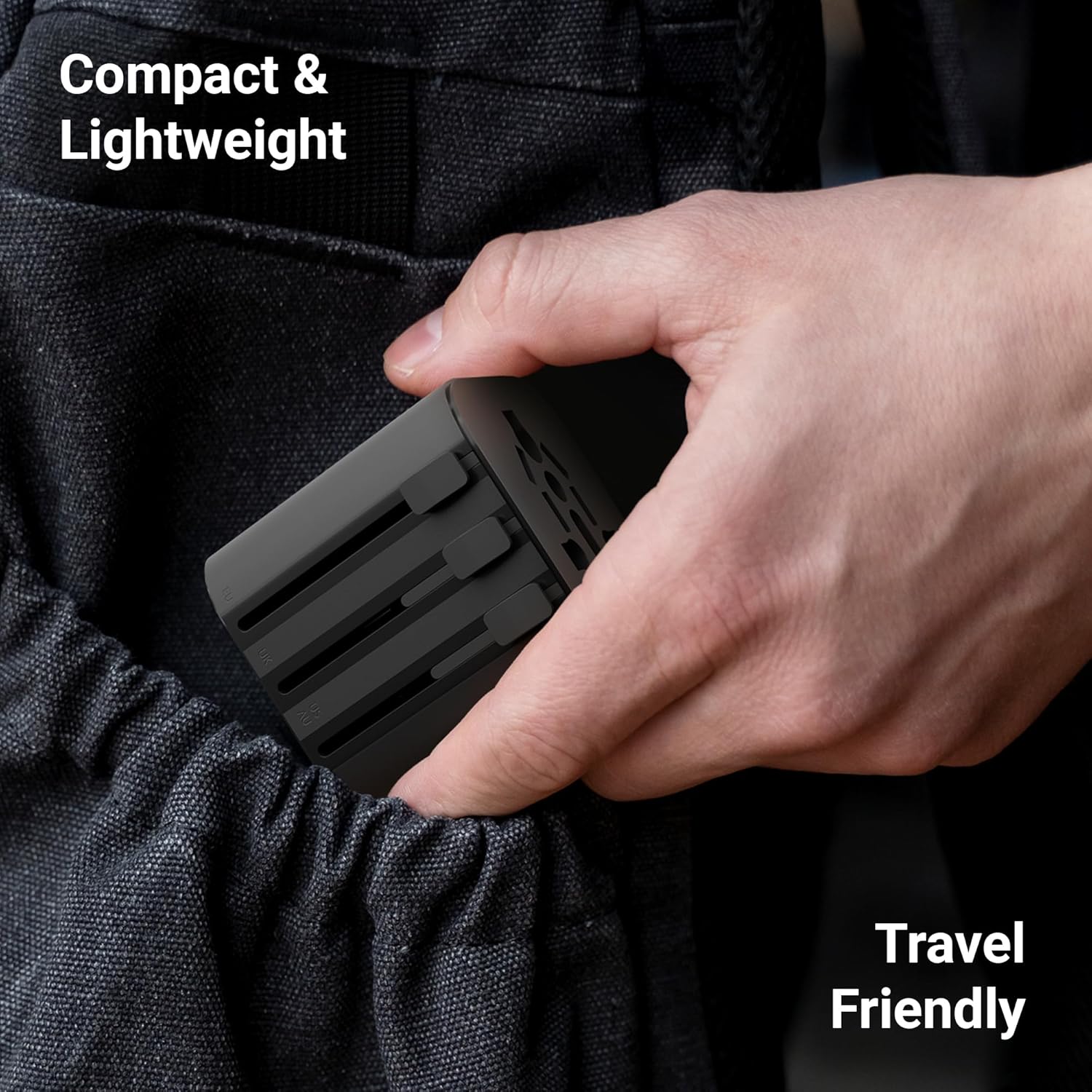 Zebronics TravMate 150 compact lightweight travel adapter fitting easily into pocket