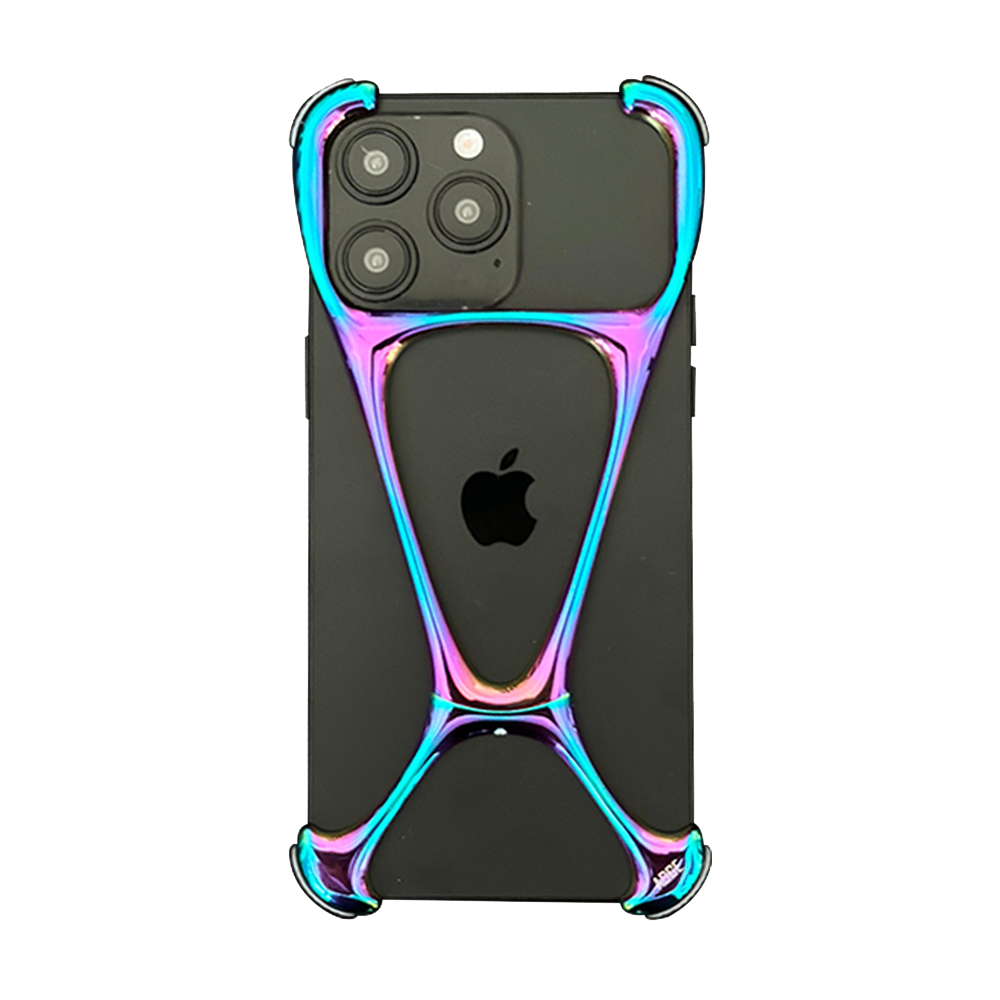 GRUNX Zurich frameless lightweight aluminium iPhone metal case 23g multi-color X-shape screw design Indian desk setup
