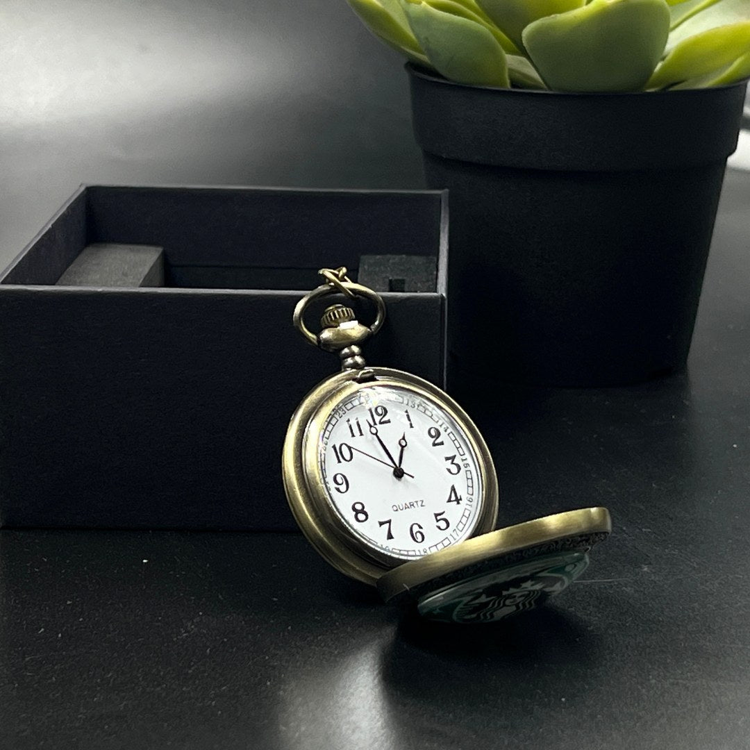 GRUNX vintage Starbucks pocket watch open dial display precise time metal build monsoon-ready India delivery