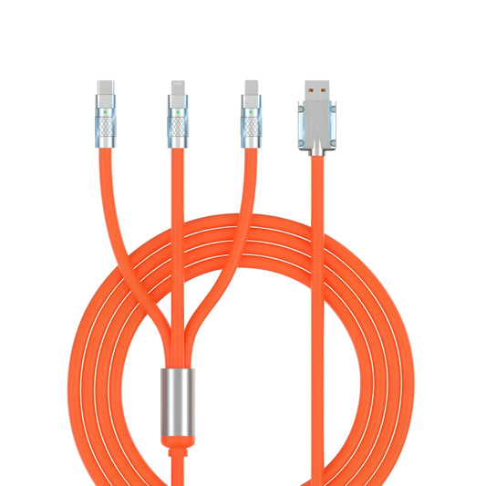 GRUNX Triglo 3-in-1 120W super fast charging cable showing Type-C Lightning and Micro USB connectors India